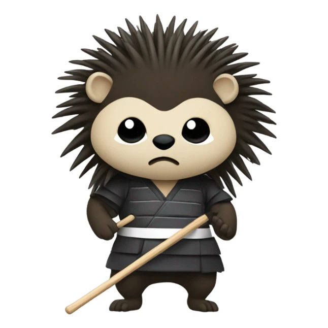 porcupine with a kendo stick sticker