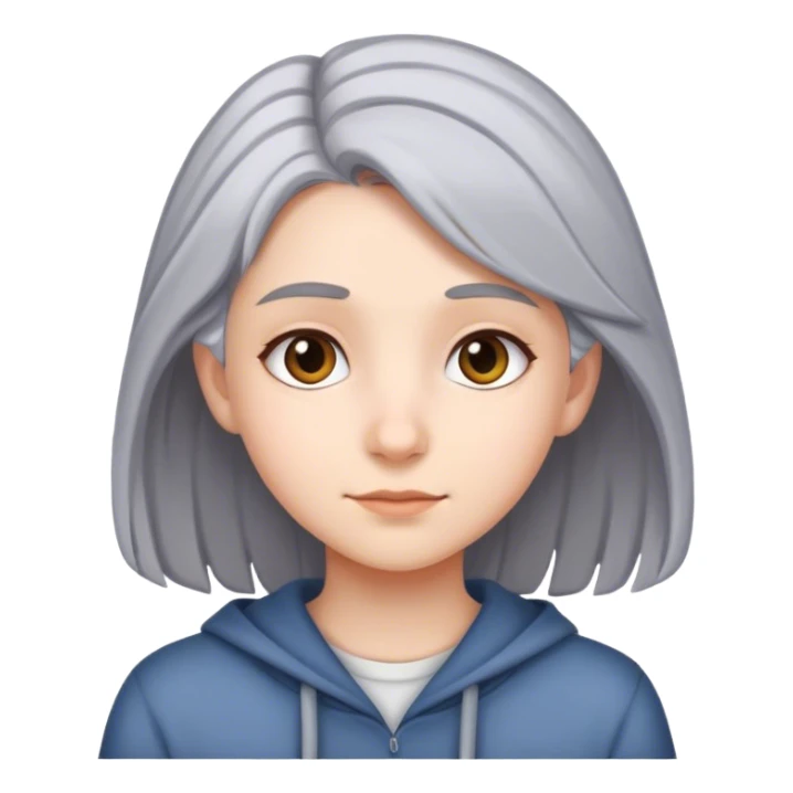 Teenager with gray hair girl sticker