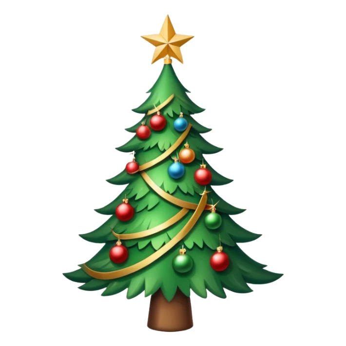 Christmas tree with ornaments and a star on top sticker