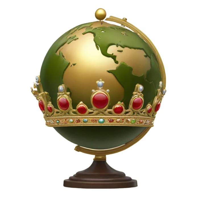 a crown on top of earth sticker
