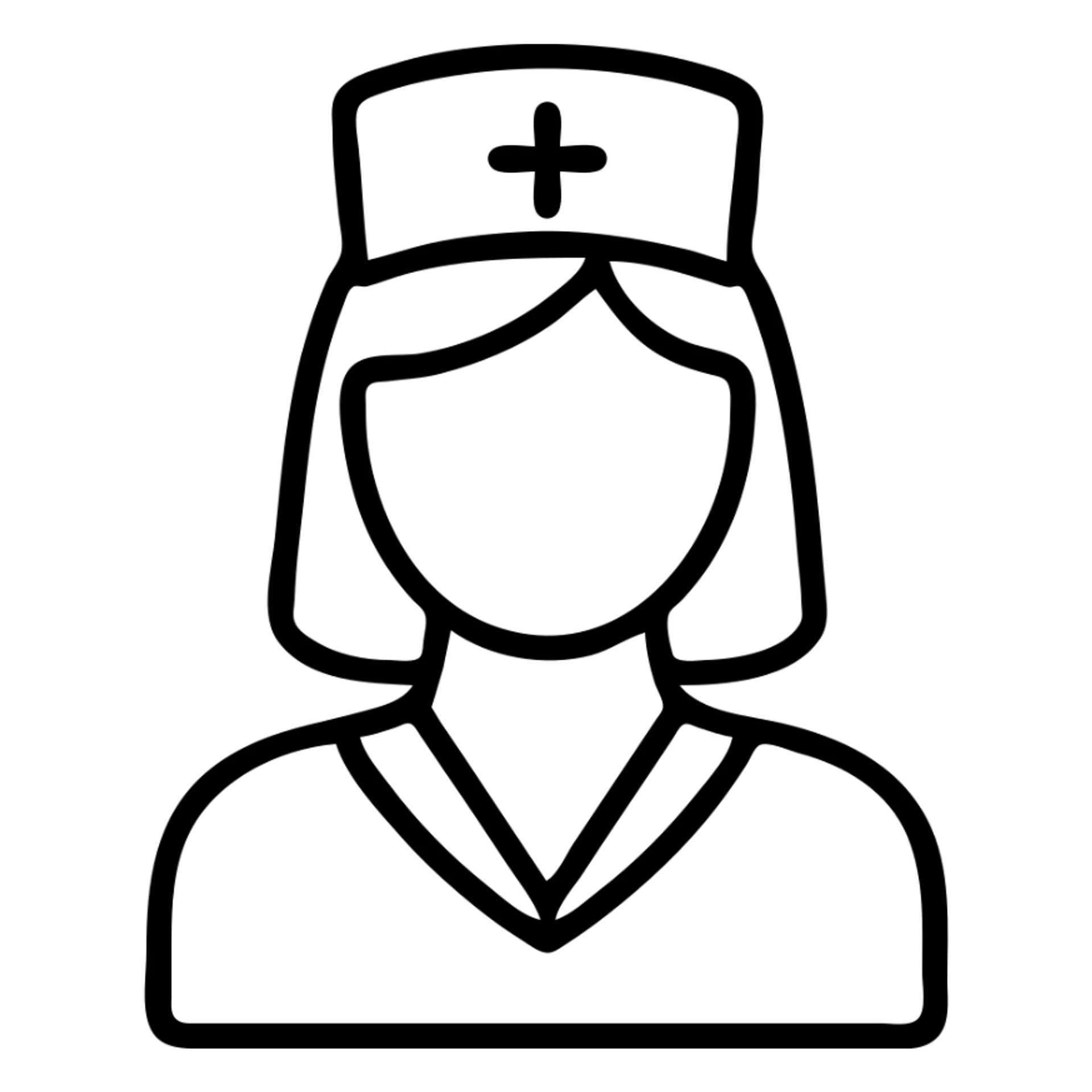 Female nurse with medical cap sticker