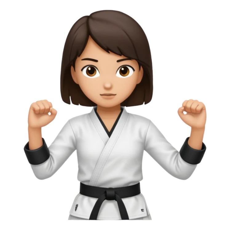 Karate Brunette girl whit brown or black belt sticker