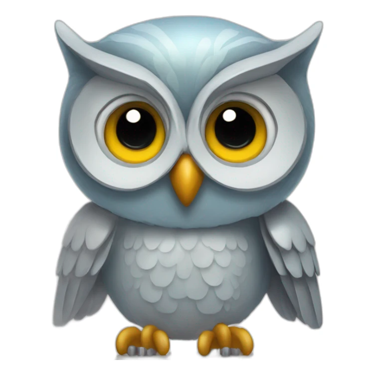 owl named Amoska, robots, english lesson sticker