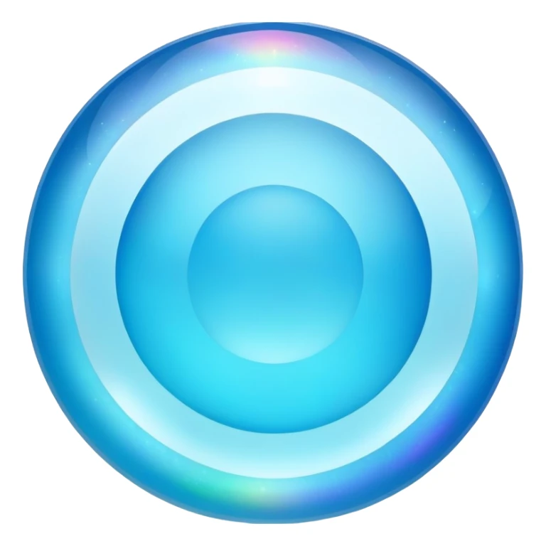 Round cut blue smithsonite gemstone with sky blue color and holographic rainbow reflections sticker