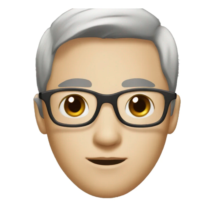 Create an avatar with brown eye, having short black hairstyle, with spectacle having fair skin sticker