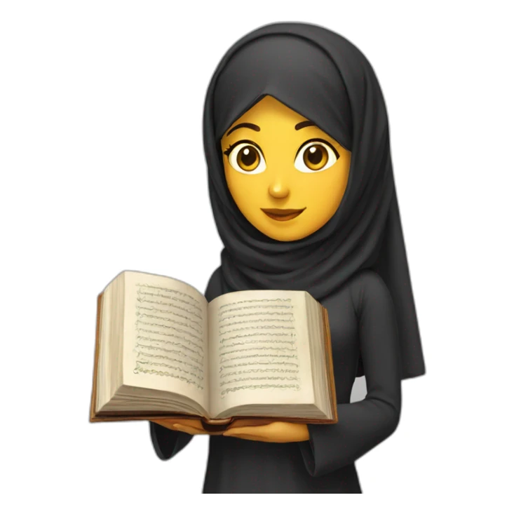 Arabic female holding quran sticker