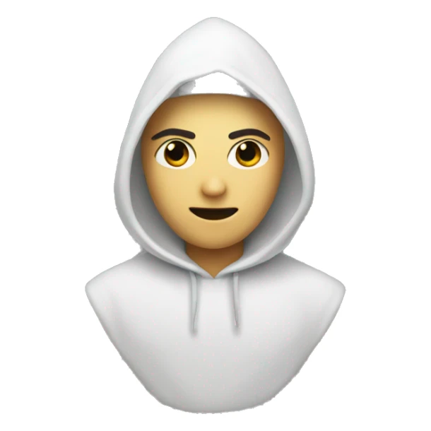 person with a pointy white hood and black eyes sticker