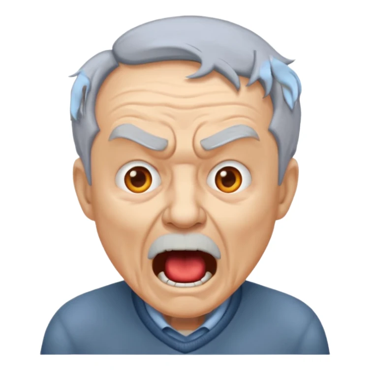 Generate an oldman yell at nivo emoji sticker