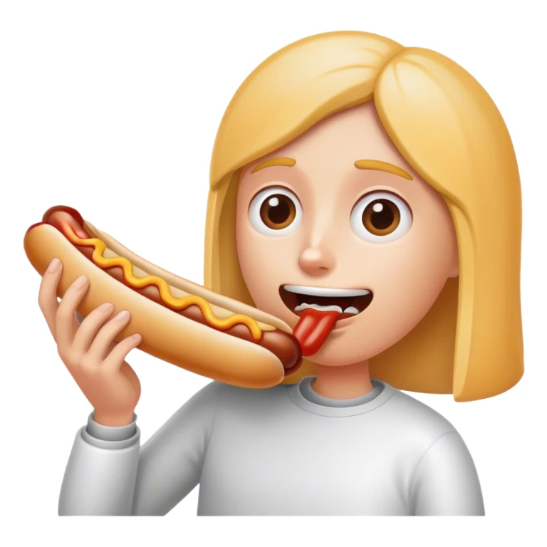 plain hotdog in mouth sticker
