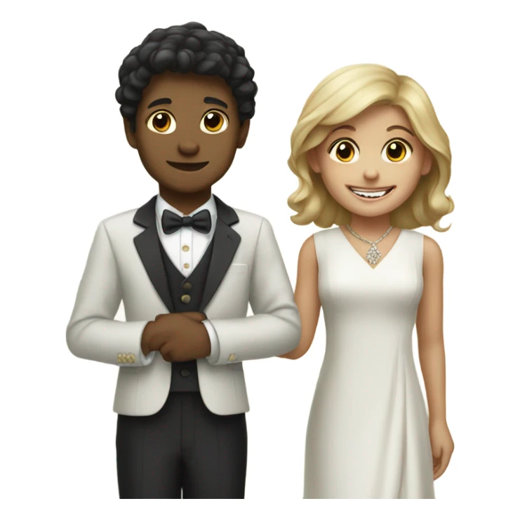 smiling girl and boy in formal attire sticker