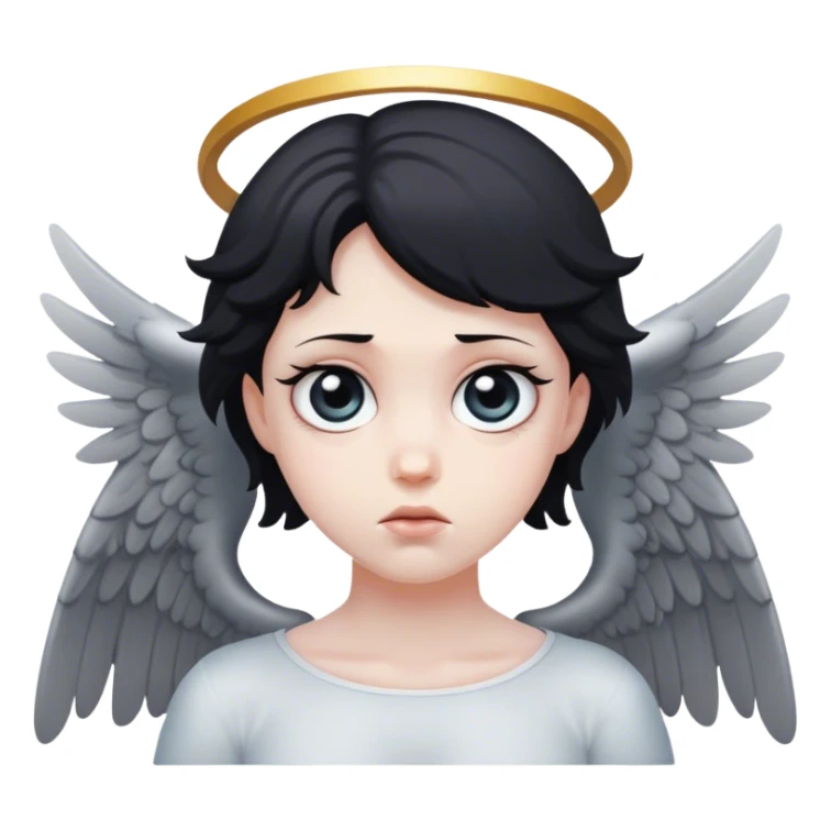 black angel with multiple eyes and bland face expression  sticker
