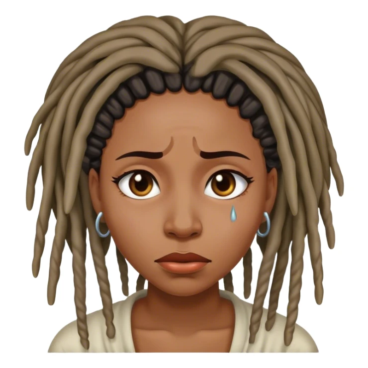 Black woman with locs crying sticker