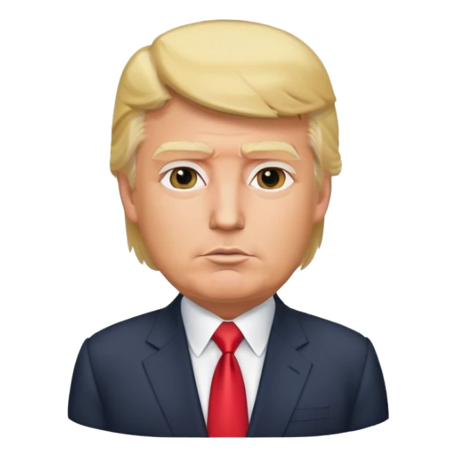 Donald Trump with blonde hair and suit sticker