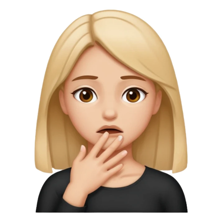 Girl pretending to choking herself out sticker