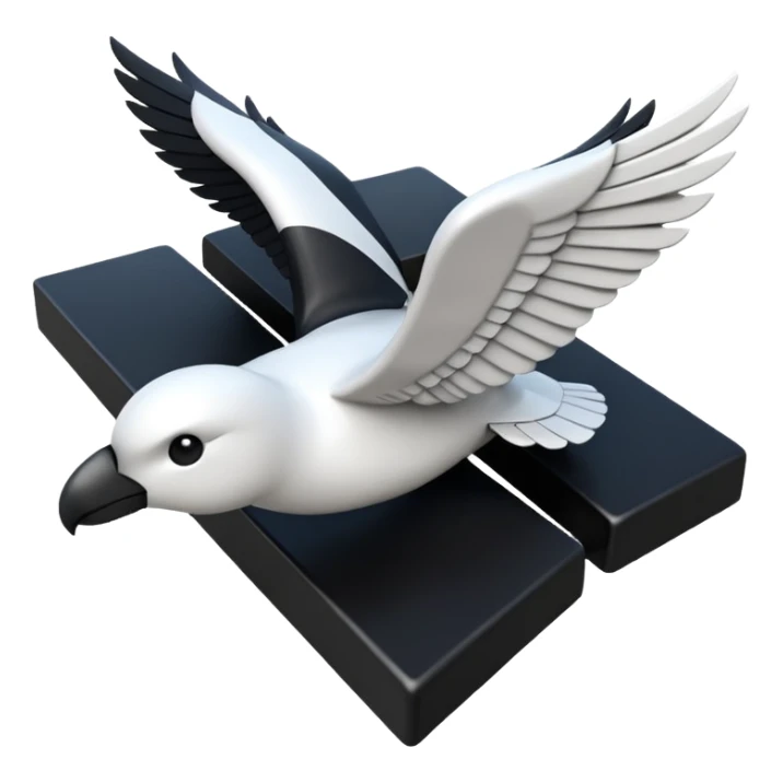 Bloc avec des ailes noirs et blancs carrés sticker