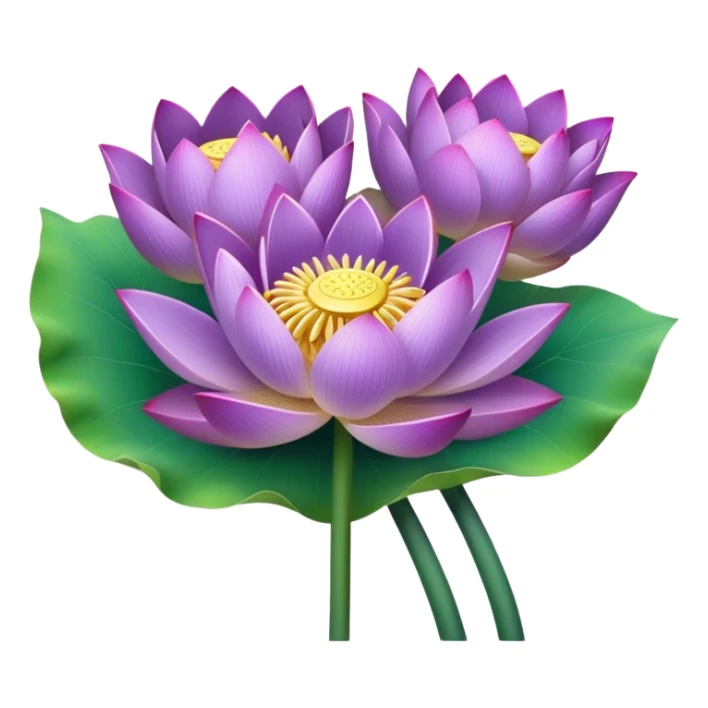 bouquet Purple Lotus,stem, Lotus leaf sticker