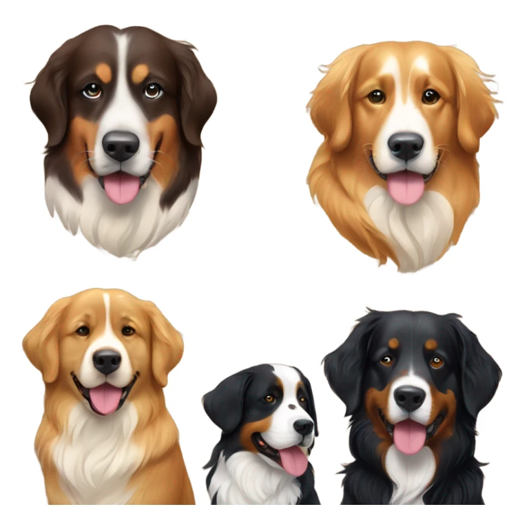 golden retriever and Bernese mountain dog sticker