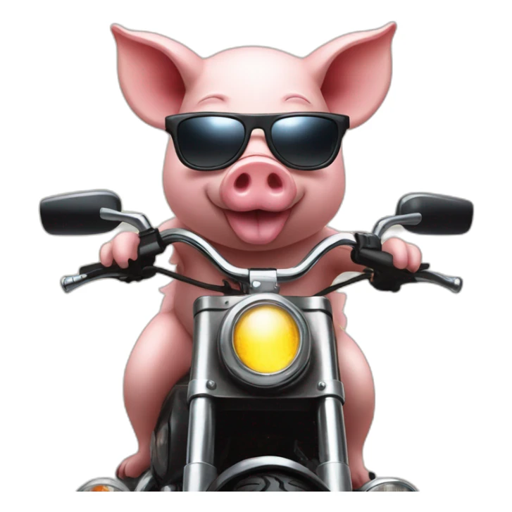 Pig in sunglasses on a motorcycle sticker