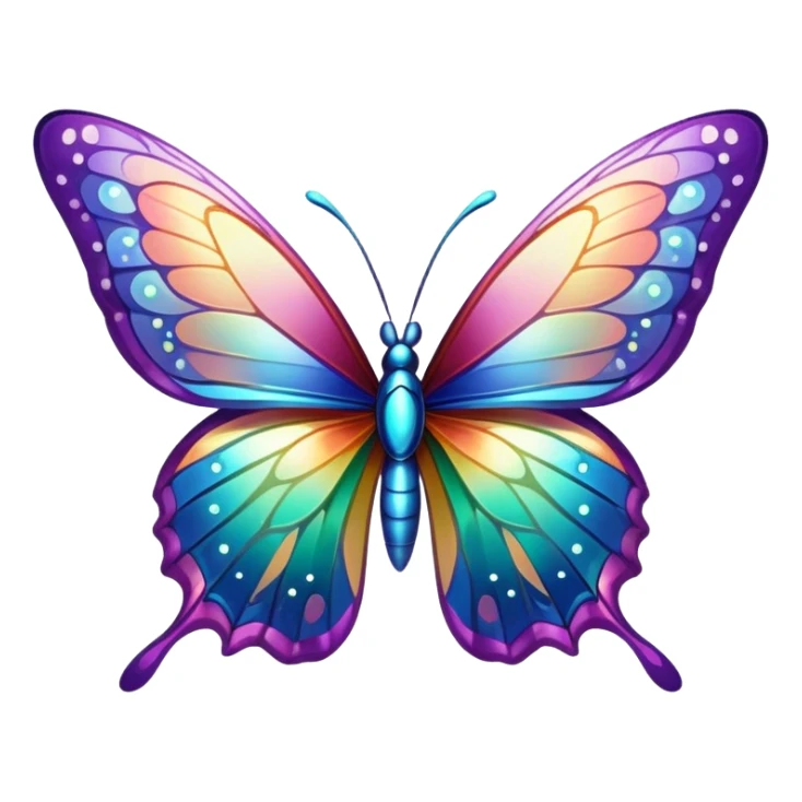 Iridescent butterfly with colorful shimmering wings sticker