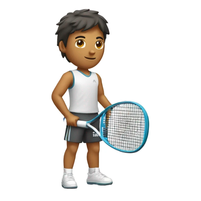 sport player's back symmetric holding racquet in front sticker