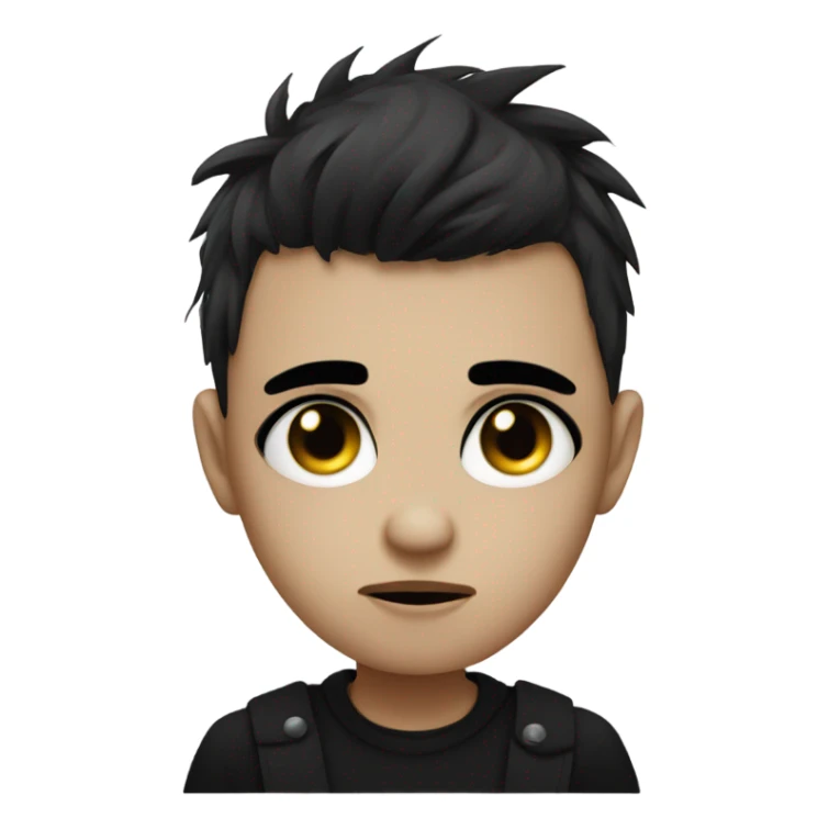 emo kid who looks depressed and has black eye makeup sticker