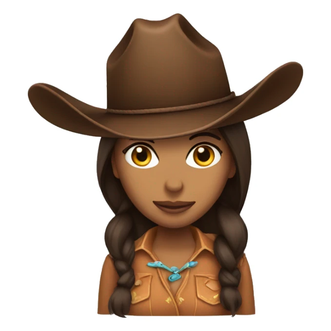 brunette cowgirl hat sticker