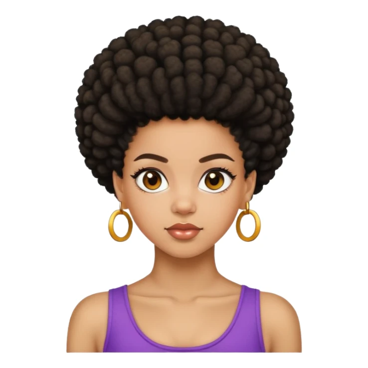 Light skin black girl with high Afro puff sticker