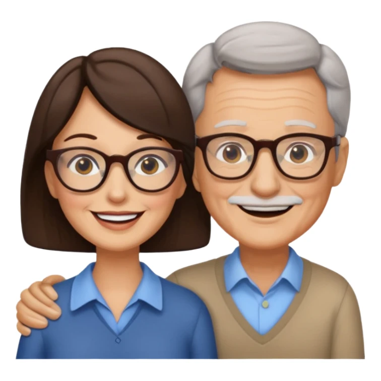  Older Couple with women brunettes sticker