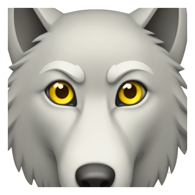 wolf with one yellow eye and one white eye  sticker