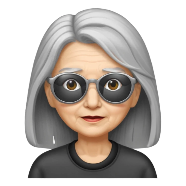 Grandma long hair and sunglases sticker