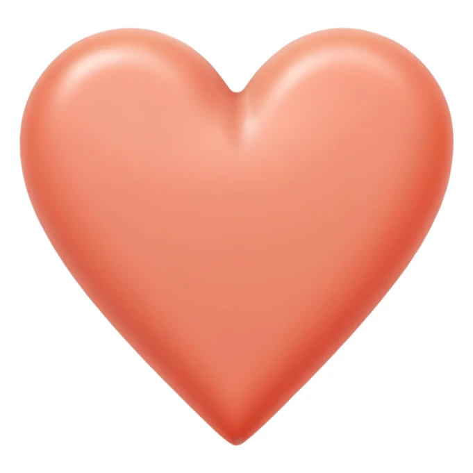 Pastel salmon red color heart sticker