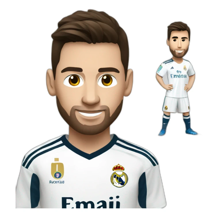 Messi Ronaldo with Real Madrid Jersey sticker