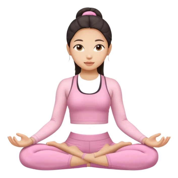 asian yoga girl light pink clothes  sticker