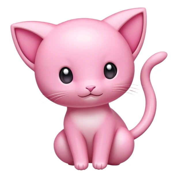 cute pink Mew Pokemon floating sticker
