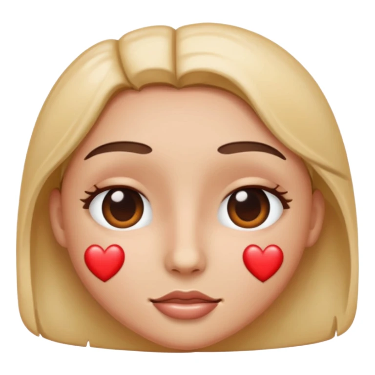 Heart eye emoji, with glue in his face sticker