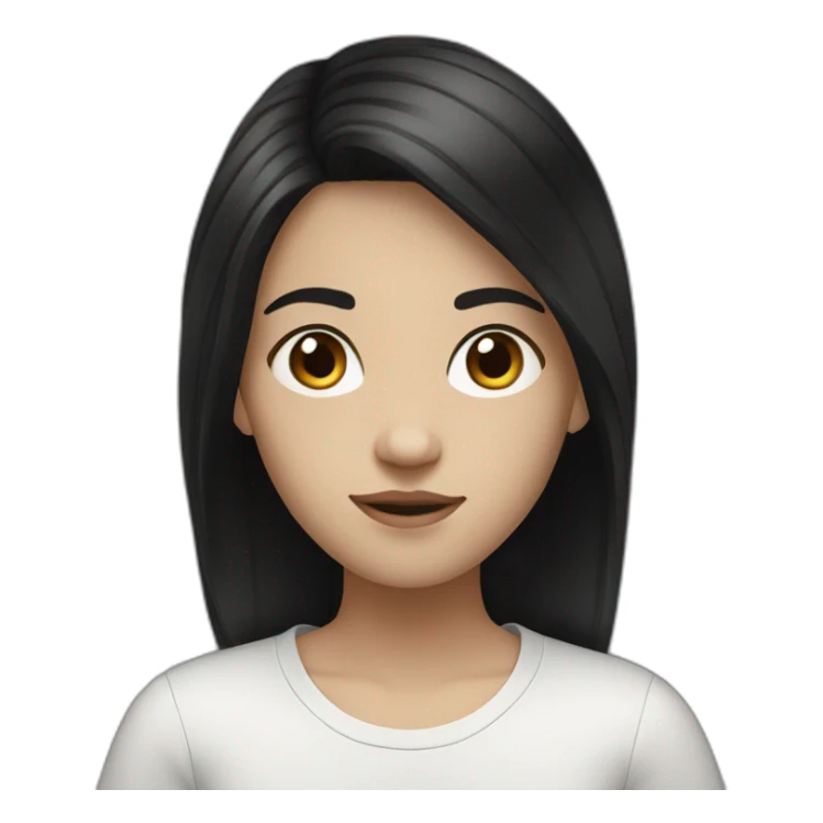 realistic white teenager with black hair sticker