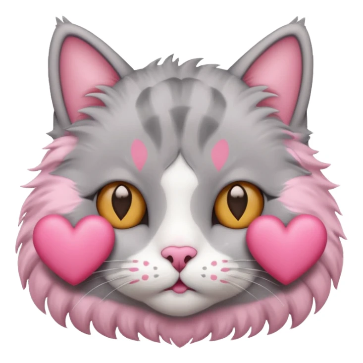 A cat with 3 hearts, so a combi of the cat face and 🥰 sticker