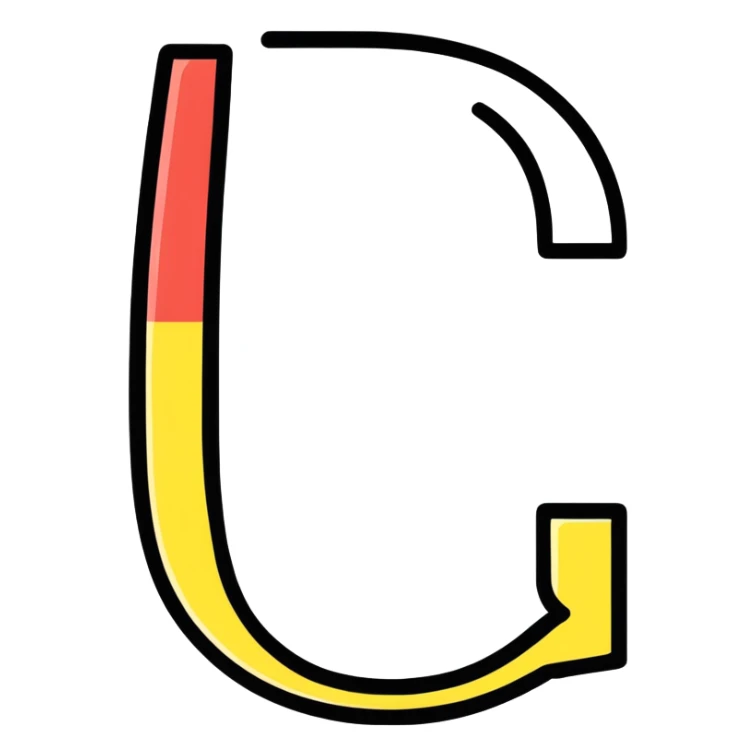 The letter C in pink sticker