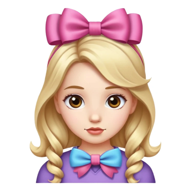 Girl wearing a bow in hair  sticker