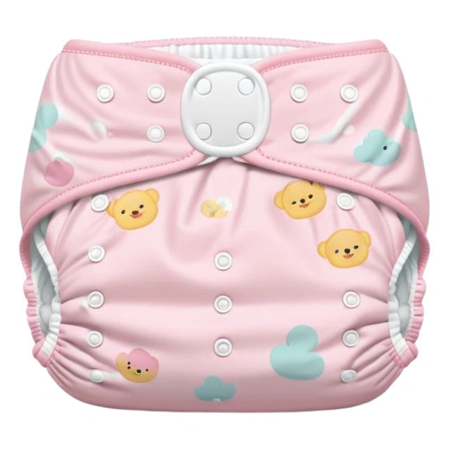 pastel pink disposable diaper with cute baby nursery prints and patterns sticker