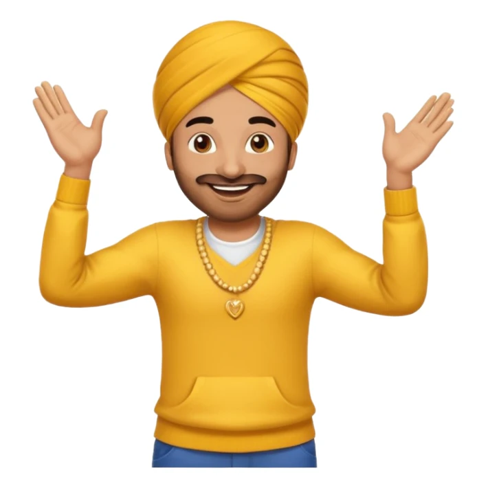 Male Punjabi is dancing on emoji emoji sticker