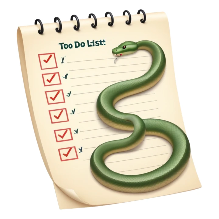 long curling to-do list paper winding like a snake with many small checkboxes fading into distance sticker