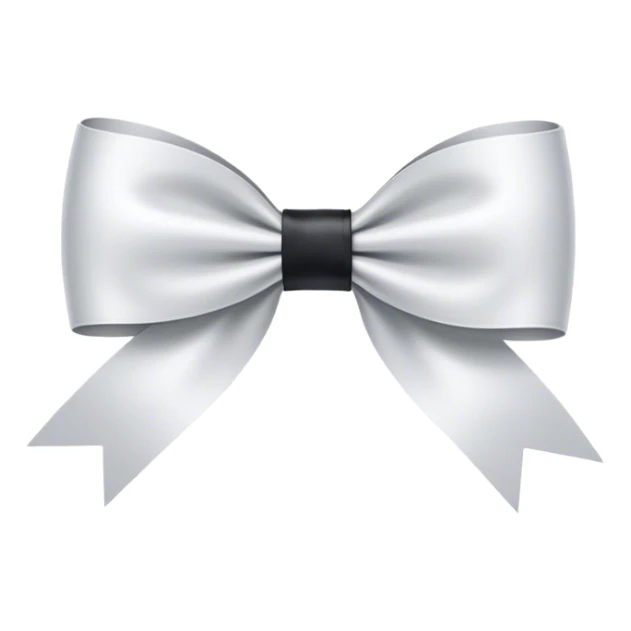 One extremely stretched, straight, ultra-thin ribbon bow, no extra curves, no fluff, no puff, NO ROUNDNESS, only a sharp, elongated and delicate bow, minimalist and sleek sticker