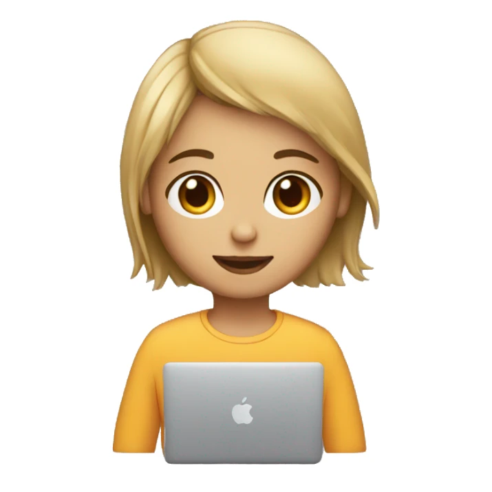 girl male with macbook sticker