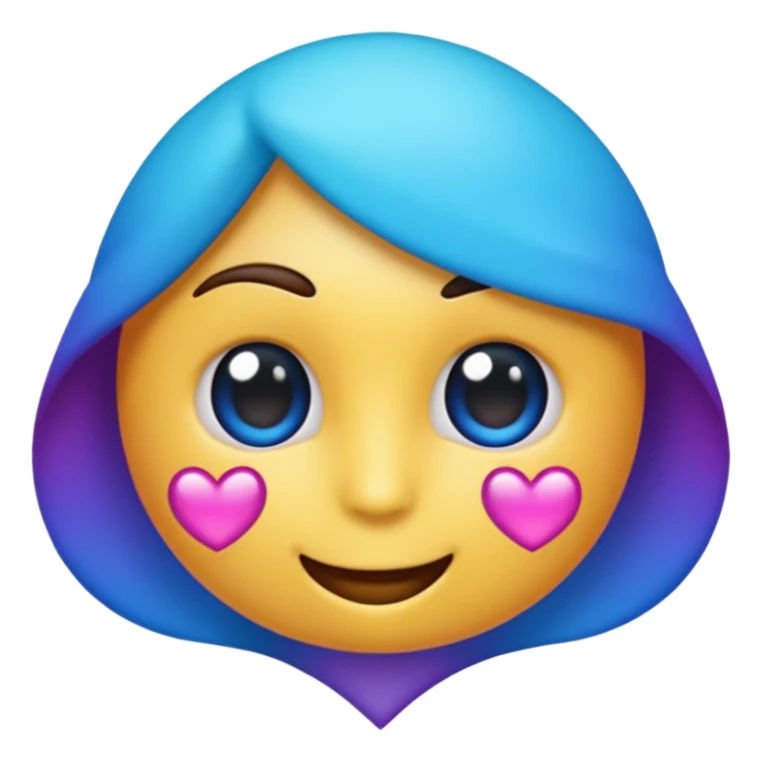 Crie um emoji de coração degrade nas cores roxo e azul sticker