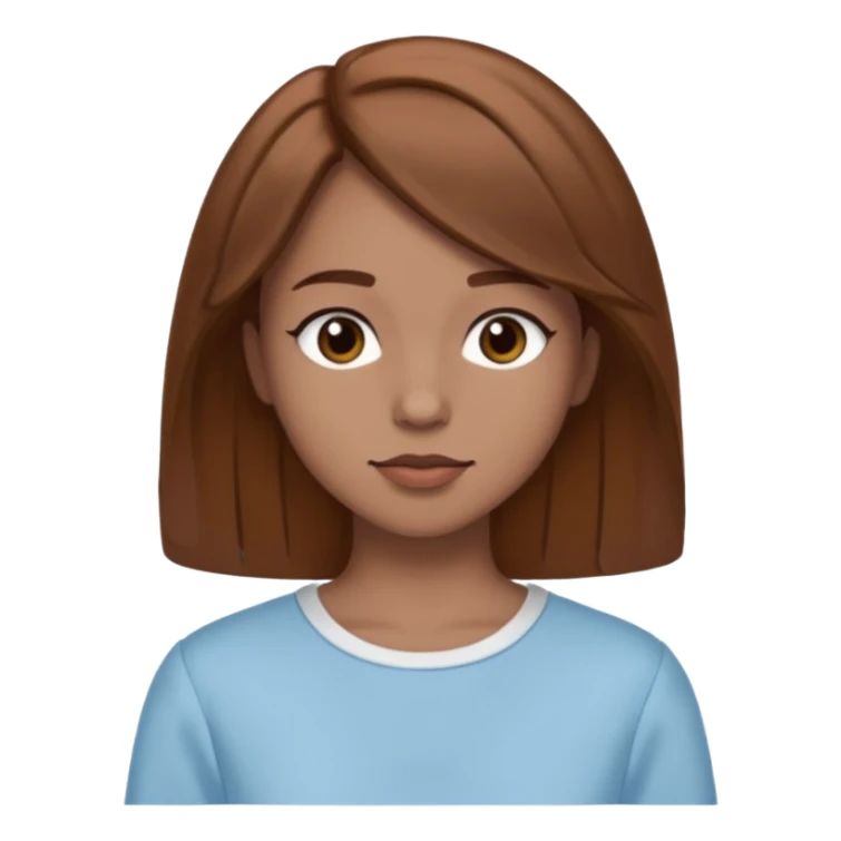 GloomyKassie with brown medium hair, light blue outfit sticker