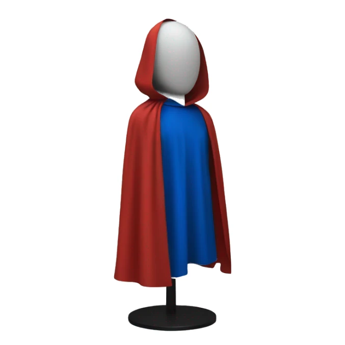 faceless mannequin with red and blue cape without hood sticker