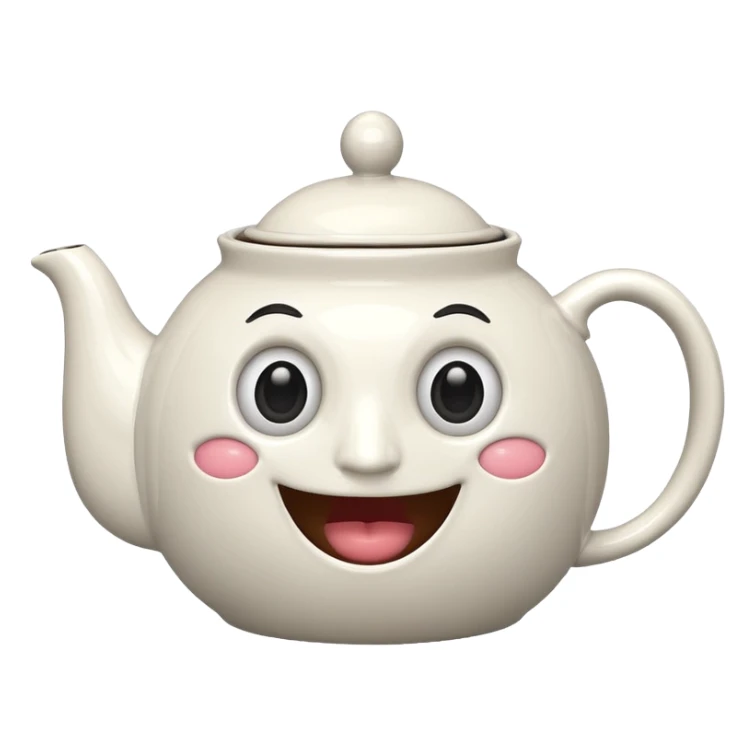 a teapot with eyes and mouth sticker