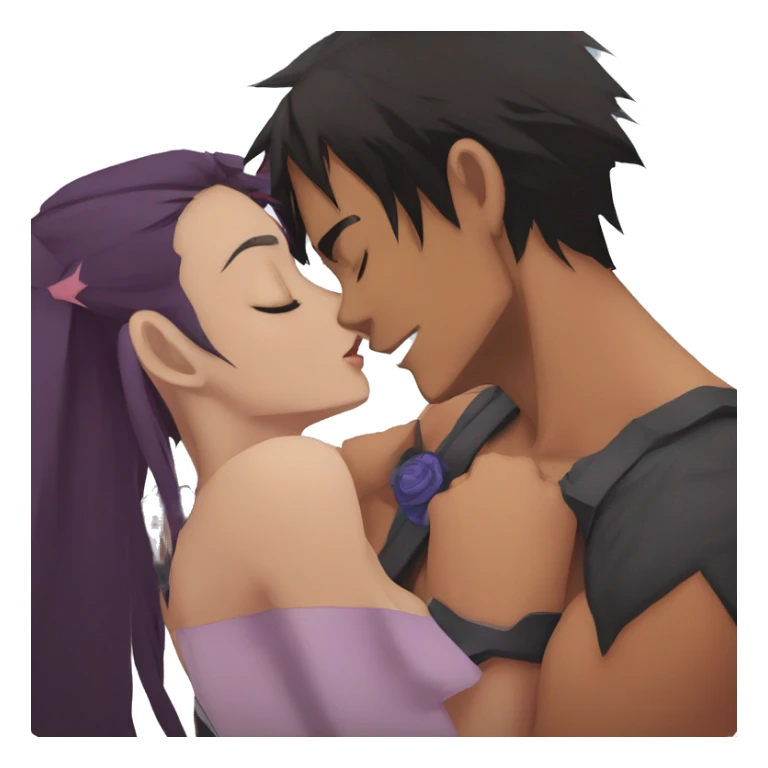 rossiu and simone kissing gurren lagann sticker