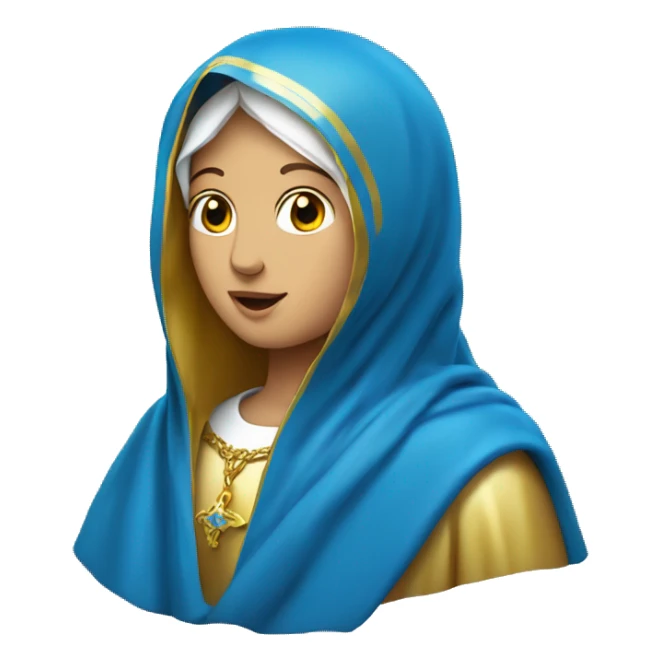 Virgin Mary with blue veil and golden aureole sticker